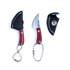 Cuchillo de bolsillo Damasco, mini cuchillos de chef EDC, juego de cuchillos pequeños, cortador tipo machete, llavero para abrir paquetes, abridor de cajas - Product Image 4