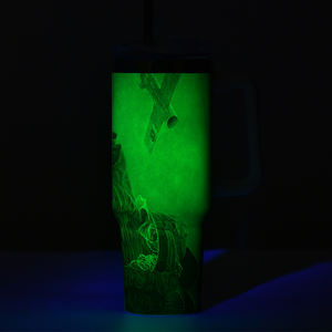 EE. UU. Almacén de doble pared de acero inoxidable blanco Sublimación 40oz Resplandor Vaso resplandor en la oscuridad <span class=keywords><strong>Coche</strong></span> Taza de café con asa - Product Image 2