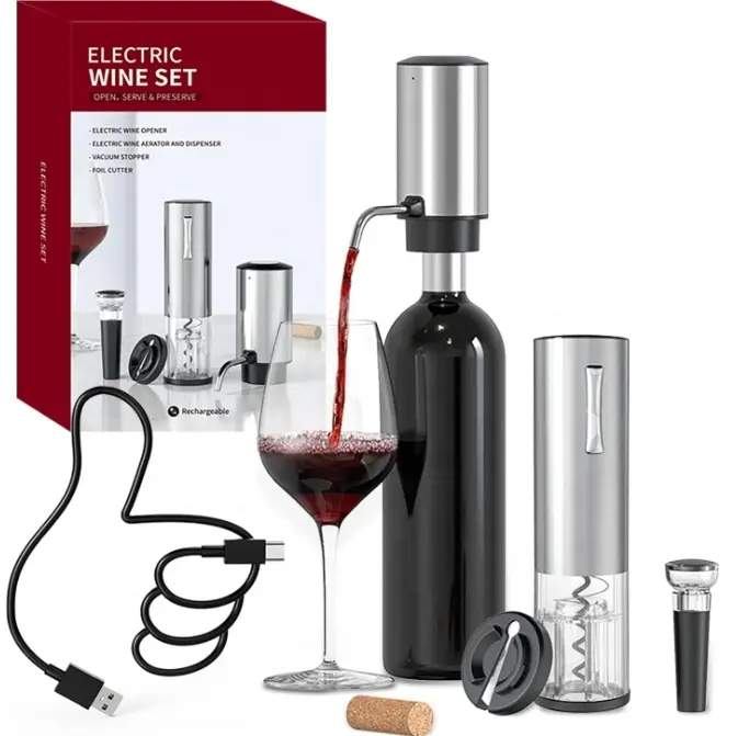Promosi gadget elektronik Oem Cina grosir hadiah anggur Set kotak hadiah Bar hadiah untuk Natal anggur Tumbler Set Hadiah