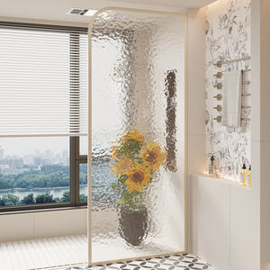 Mampara de Ducha de Estilo Crema, Aleación de Aluminio, Vidrio Templado Translúcido, Hecha a Mano, Separación de Zonas Secas y Húmedas, <span class=keywords><strong>para</strong></span> Cuarto de Maquillaje - Product Image 3