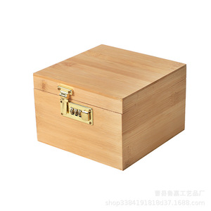 Boîte en bois massif verrouillable 30x16x11cm, emballage cadeau rectangulaire, personnalisation possible - Product Image 5
