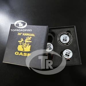 คลิปหนีบหมวกกอล์ฟพร้อมที่ทำเครื่องหมายลูกกอล์ฟแบบโลหะ  ผลิตตามสั่ง  ขายดี  พร้อมกล่อง - Product Image 3