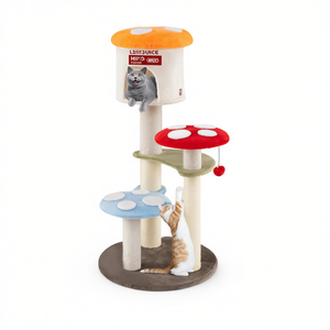 Árbol para Gatos Lsitouce con Forma de Hongo, 4 Niveles, Postes de Sisal para Rascar, Plataformas Acolchadas, Juguete para Gatos de Interior - Product Image 1