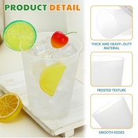 Gobelets en plastique givré personnalisables avec logo, 16oz/12oz, réutilisables pour mariages, fêtes, réunions de famille, camping, sans BPA