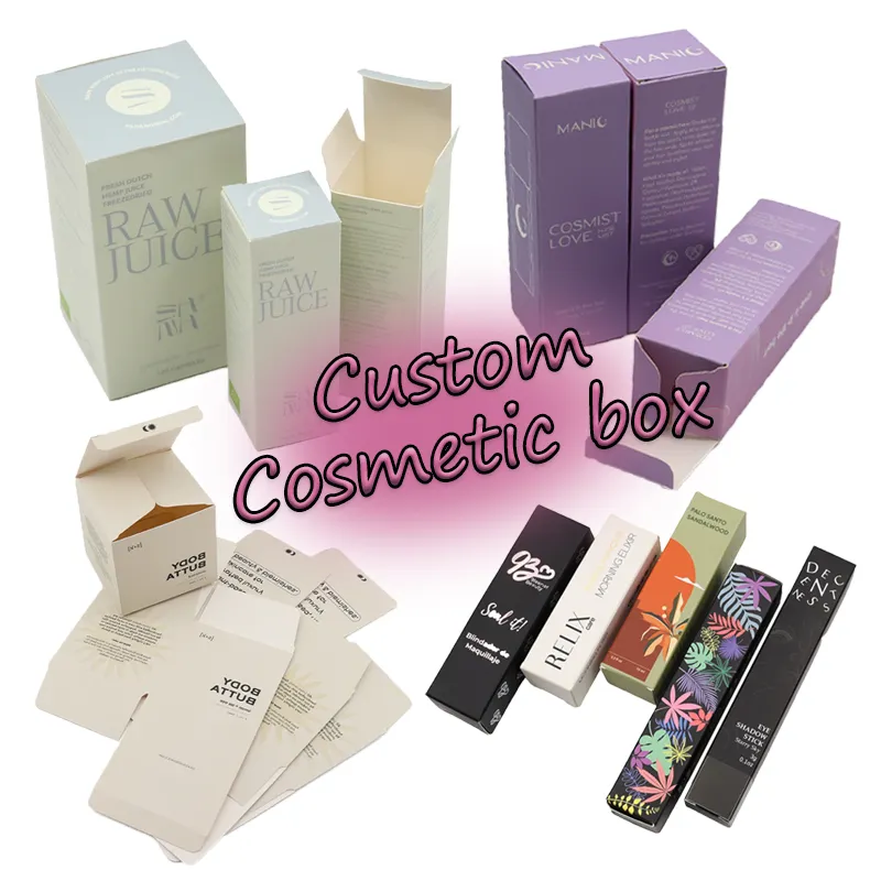 Personalizado 2 tuck end folding carton spot uv impressão cosmética pacote perfume papel caixa para 30 50 100 ml skincare garrafas