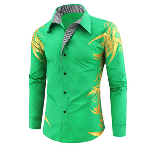 Camisa Casual de Moda Europea y Americana 2026, Camisa con Estampado Bronceado, Camisa Retro con Solapa para Hombre, Talla Europea - Product Image 6