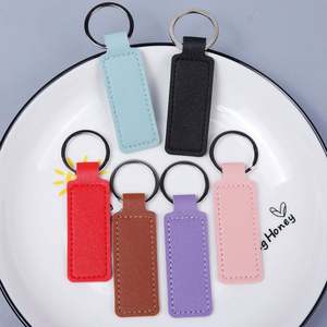 Promotional Gifts Leather <b>Key</b> Holder <b>Ring</b> Pu Leather <b>Key</b> <b>Chain</b> Custom Debossed Logo Pu Leather Keychain for Party Gift - Product Image 1