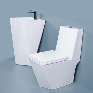 WC monobloc en porcelaine sans bride à chasse d'<span class=keywords><strong>eau</strong></span> Tornado avec siphon en S pour salle de bain, économique - Product Image 5