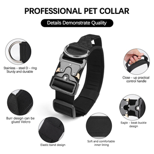 <span class=keywords><strong>Collar</strong></span> de perro de poliéster transpirable de doble capa de alta resistencia ajustable, hebilla de Metal táctica duradera, estilo clásico, grande, mediano, XL - Product Image 4