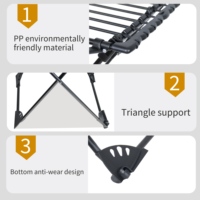 Séchoir à linge métallique robuste pliable et extensible avec ailes pour le séchage des vêtements et des serviettes