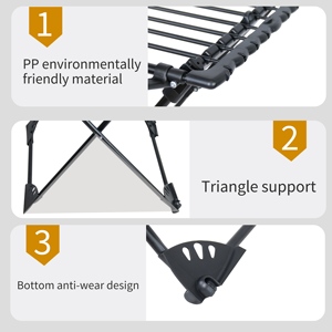 Séchoir à linge métallique robuste pliable et extensible avec ailes <span class=keywords><strong>pour</strong></span> le séchage des vêtements et des serviettes - Product Image 2