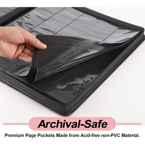 Reliure pour cartes avec logo personnalisé, 20 pochettes, reliure pour cartes à collectionner pouvant contenir jusqu'à <span class=keywords><strong>2000</strong></span> cartes avec 50 pochettes - Product Image 5