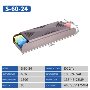Fuente de alimentación conmutada del controlador LED Delgado ultrafino al por mayor, 12V/24V, 60W-300W, con tira de luz de atenuación Dalí, al por mayor - Product Image 2