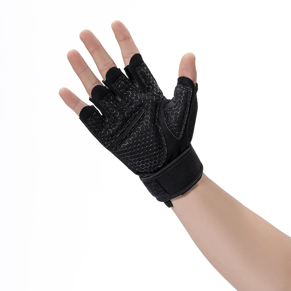 Neue benutzer definierte Halb finger handschuhe Fitness-Radsport-Sport handschuhe für das Motorrad-Fitness studio