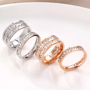 Звездное небо титановое однорядное или Двухрядное квадратное бриллиантовое кольцо с бриллиантом, эффектное или хвостовое кольцо для женщин, уникальная индивидуальность