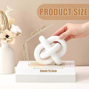 زخرفة خشبية مخصصة بالجملة منحوتة يدويًا بملمس ناعم على شكل سلسلة بوهيمية بيضاء بثلاث حلقات - Product Image 2