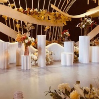 Support romain de table à dessert cylindrique pliable en papier pour accessoires de mariage