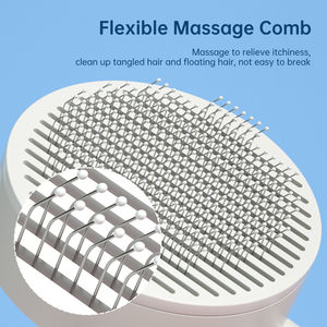 Productos de aseo para mascotas Cepillo de un botón para eliminar el vello Peine de autolimpieza Peine de aseo para perros - Product Image 3