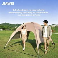 Dôme de camping extra-large quatre saisons avec auvent, abri solaire extérieur, tente de pique-nique portable, coupe-vent, imperméable, avec fenêtre de toit, en tissu Oxford 210D