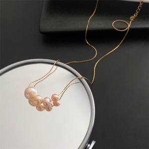 New Fashion Stainless Steel Natural Pearl Charm Link Chain Necklace for Women Pendant <b>Choker</b> Gift Engagement Party - Product Image 3