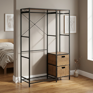 <b>Metal</b> Clothes Rack with PE Rattan | Multifunctional & Flexible Design for Indoor Use - Product Image 3