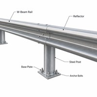 Barrière de sécurité routière en acier galvanisé en forme de W EN1317, système de barrières de sécurité routière, fabricant pour autoroutes et voies express