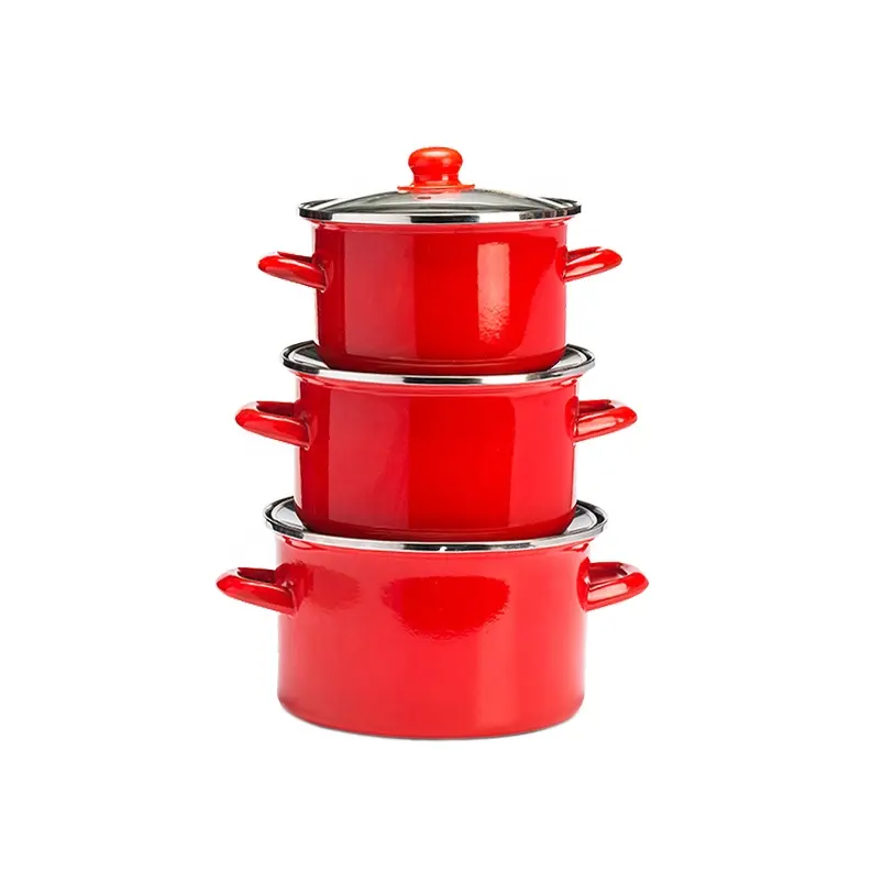 조리기구 도매 붉은 색 에나멜 조리기구 식기 조리기구 cookingware 조리기구 세트 요리