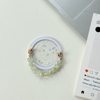 Mode à la mode magnétique époxy paillettes poudre paillettes cristal perles chaîne Portable support de téléphone portable paresseux bureau Support anneau