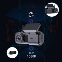 Enregistreur de conduite intelligent G2 2K HD 4G LTE avec GPS, détection intelligente du stationnement, SOS d'urgence et surveillance routière, caméra de tableau de bord avant et arrière avec IA