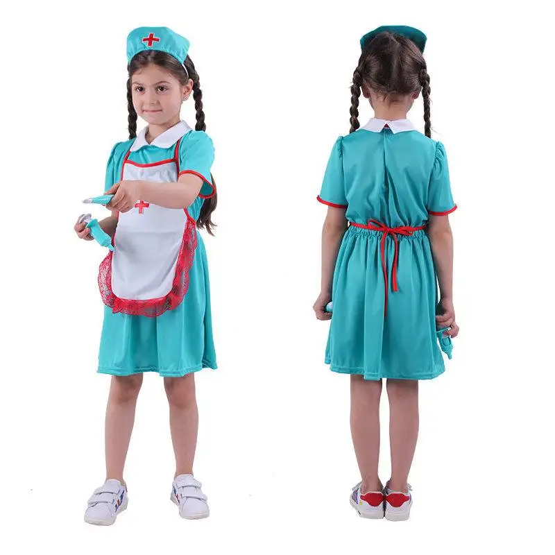 Stock Available Doctor and Nurse Career Day Uniforms For Kids Halloween Costumes with Toy Accessories