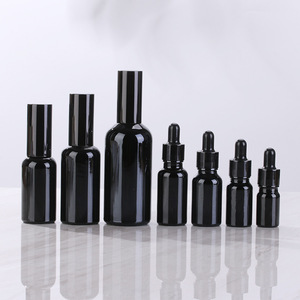 Nuevas llegadas Botella cuentagotas de aceite esencial de vidrio negro de 30ml Botellas vacías de aceite esencial con pipeta de vidrio - Product Image 5