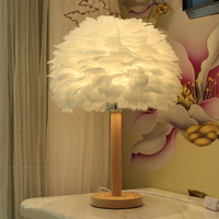 Lampe de chevet moderne à LED de luxe pour hôtel, lampe de table avec plumes, nouveau design, lampe de chevet à plumes pour chambre à coucher
