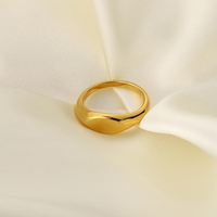 Benutzer definierte Typenschild Ring Siegel leer Stapelbare glatte Ring Modeschmuck Geschenk 18 Karat vergoldet hochglanz poliert Fingerring
