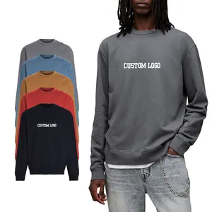 100% Cotton Blank Crew Neck Sweatshirts For Custom Standard Fit Casual French Terry Sweatshirt For High Quality