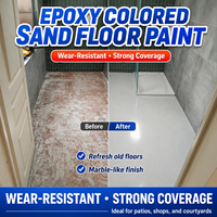 Revêtement de sol en époxy auto-nivelant multicolore avec sable coloré, revêtement de surface en béton dur sans joint et antidérapant