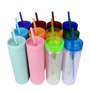 Produk Terlaris Topnovo 2025: Gelas <span class=keywords><strong>Tumbler</strong></span> Plastik Akrilik Matte Warna-warni 16oz, <span class=keywords><strong>Tumbler</strong></span> Ramping Dengan Tutup - Product Image 5