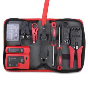 9-Piece Hand Operated OEM Plastic Network Cable Tester <b>Tool</b> Kit <b>with</b> Soft Case for Wiring Maintenance and Repair - Product Image 1