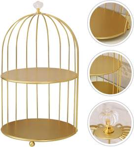 Support de rangement cosmétique minimaliste demi-doré en gros, étagère de coiffeuse, support de comptoir, étagère de salle de bain en métal - Product Image 6