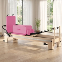 Machine de Pilates Reformer en bois d'érable pour studio commercial avec rail complet pour le yoga et le fitness professionnels