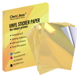 Papel adhesivo de aluminio autoadhesivo dorado/plateado de tamaño A4, papel adhesivo metálico - Product Image 6