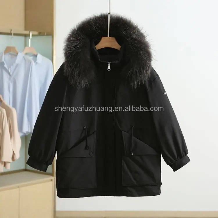 Wholesale women's hooded coat parka winter duck down coat keep warm winter down jacket for girls