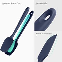 Ensemble de 4 spatules en silicone sans BPA, résistantes à la chaleur, compatibles lave-vaisselle, pour cuisine, pâtisserie et usage domestique
