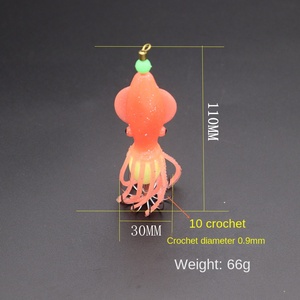 <span class=keywords><strong>BUBBA</strong></span> DW-99 Corée du Sud 66g Hameçon de pêche en acier inoxydable Luya pour la pêche en rive, appât vivant réaliste en forme de pieuvre lumineuse pour carpe et truite - Product Image 2