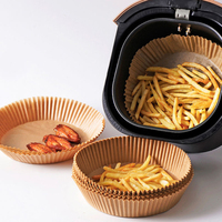Papier sulfurisé jetable pour friteuse à air, papier sulfurisé circulaire antiadhésif pour panier de friteuse à air, pour cuiseur vapeur, four à micro-ondes