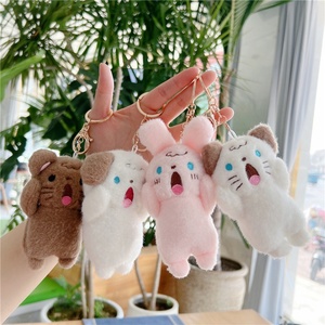 Commercio all'ingrosso 10-14cm di dimensioni giocattoli di peluche simpatico animale gatto cane orso anatra pupazzo di peluche carino portachiavi portachiavi - Product Image 5