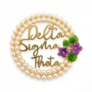 Customizable <strong>AKA</strong> Delta Sorority Greek Letter Fashion Wedding Accessories <strong>Brooch</strong> - Product Image 3