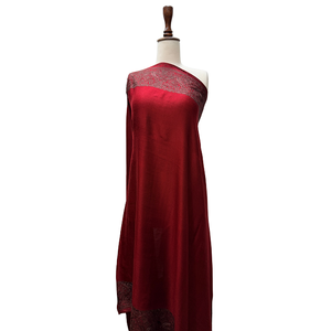 Custom Machine Embroidered <b>Shawls</b> Large One Side Border Premium Soft Fabric OEM ODM Private Label Manufacturer Shahid Sons - Product Image 4