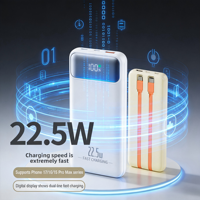 Batteries externes portables 10000 mAh, chargeur de grande capacité avec écran LED, Powerbank