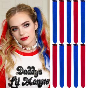 Extensiones de Cabello Sintético Kanekalon Ex154 de 65 Pulgadas, Lisas, Rojas y Azules, de 22 Pulgadas, para Cosplay y Fiestas, para Mujeres - Product Image 2