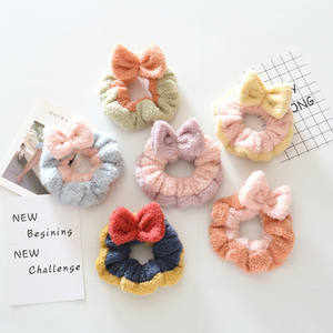 Coleteros de goma teñidos de colores para niña, Bola de pelo de felpa, imitación de sable, corazón japonés, coleta doble, scrunchies para el cabello - Product Image 2